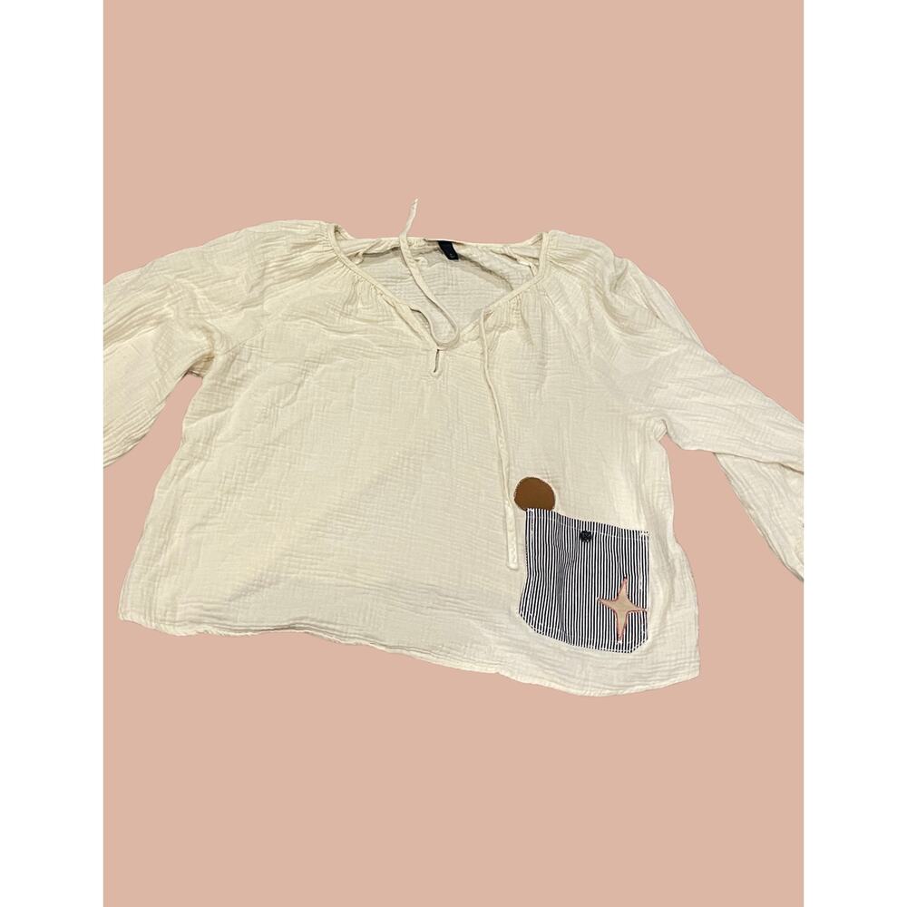 XL Cottagecore Blouse | Boho Indie Maximalist Reworked and Recycled Fashion